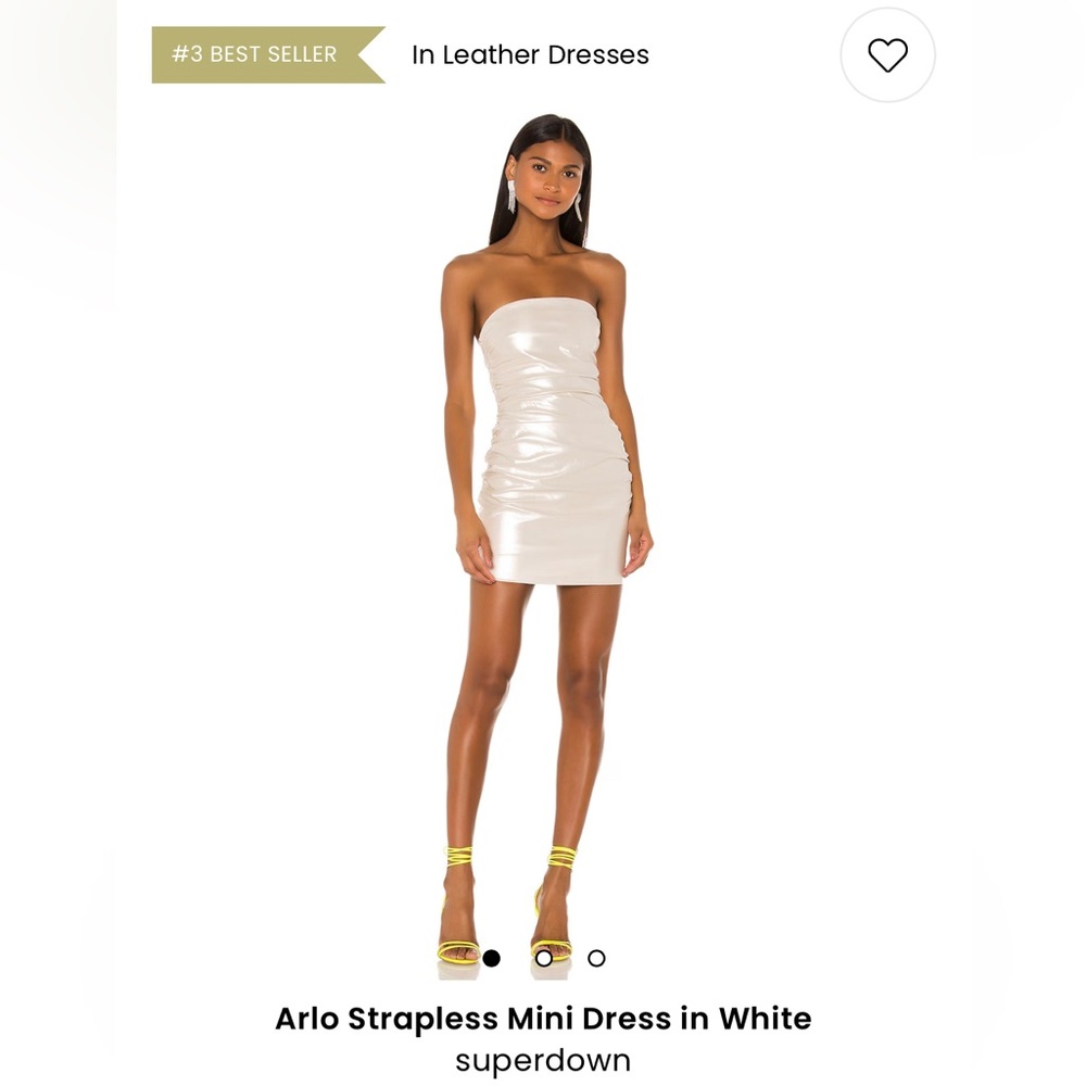 Arlo strapless mini dress in white.